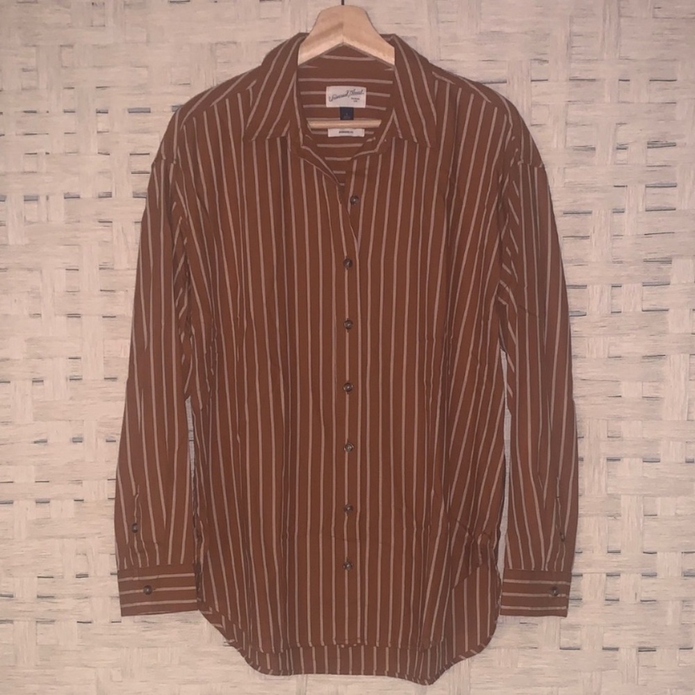 NWOT Universal Thread Oversized Button-Down Striped Rust - Small - Picture 7 of 7